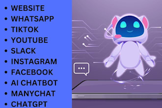 create ai chatbot for website, customized social media ai chatbot with manychat