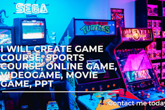 create game course, sports course, online game,  videogame, movie game, ppt