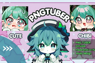 draw custom anime png tuber and pngtuber vtuber rigging and ych anime modelling