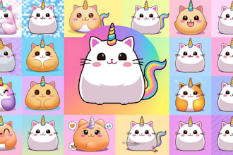 make cute kawaii style emojis characters for you
