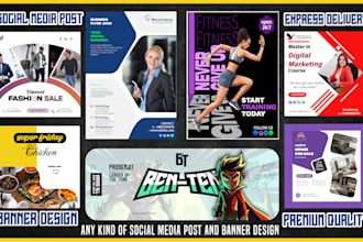 design pro social media posts, ads, banner templates for instagram and facebook