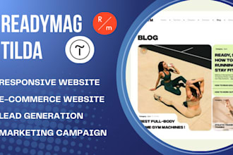 create responsive website using readymag, wix, tilda and card website
