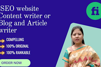 be your blog and article writer or SEO website content write