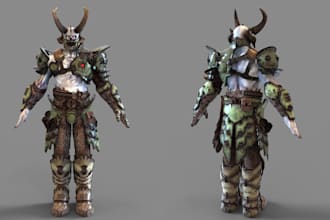 create cosplay armor shoulder pad gauntlet and chest plates for 3d printing
