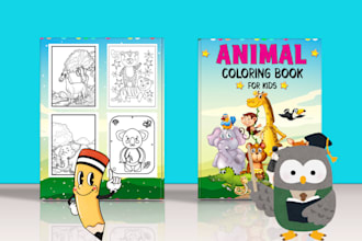 design unique coloring book cover for kids, adults