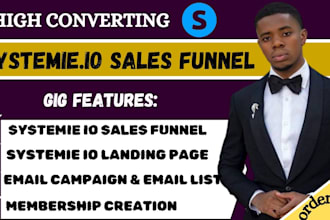 build systeme io sales funnel, landing page, systeme io funnel