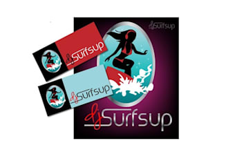 make hot chick surf music logo