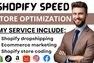 setup and promote your ecommerce website, shopify speed to get sales, ebay, etsy