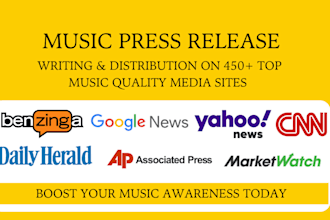 write music press release and distribute music press release to top quality site