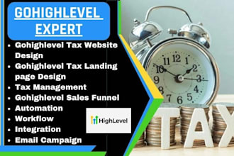 build gohighlevel tax landing page tax funnel automation income tax website