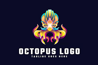 make delicious octopus seafood logo