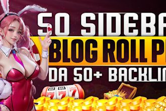 get 50 sidebar blogroll dofollow SEO backlinks
