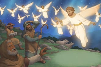 create christian kids easter book, children bible story illustration, KDP cover