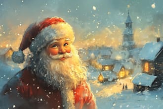 do a christmas card with hand drawn illustrations