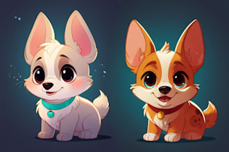 design a custom disney pet portrait illustration