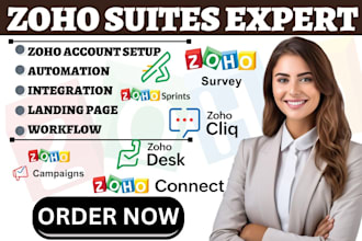 setup zoho sprints zoho cliq zoho connect zoho desk zoho survey zoho campaign va