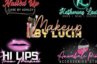 design logo for hair, beauty salon, lashes with glitter