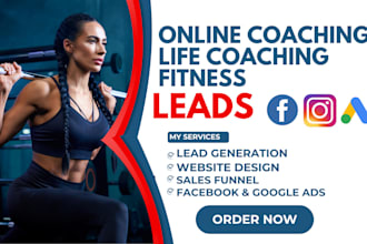 generate online coaching fitness leads generation landing page life coaching