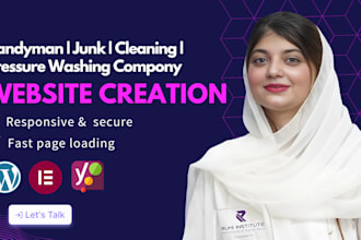 create handyman, junk, home cleaning, painting, pressure washing service website
