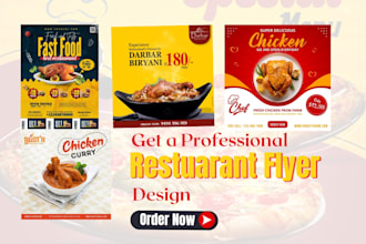 create amazing restaurant flyer design or food menu for your restaurant website