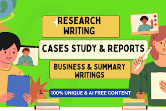 write urgent case study,research,summaries, pitch deck n powerpoint presentation
