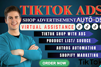 setup manage tiktok shop ads product listing shopify dropshipping store auto ds