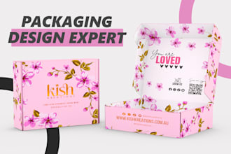 do product packaging design, box packaging, mailer box, subscription box and 3d