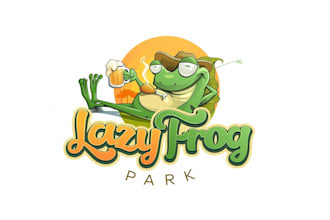 create lazy frog memorable character bar logo design