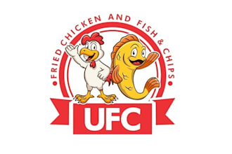 design fried chicken fish chip restaurant logo