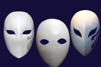 do 3d modeling of a helmet, mask, sword or cosplay for 3dprinting