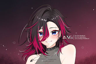 draw anime art, character illustration, concept art, vtuber