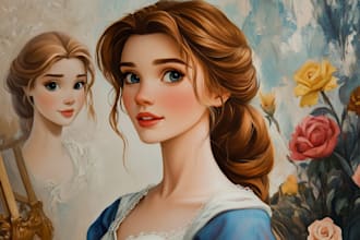 do you a beautiful portrait in disney cartoon style