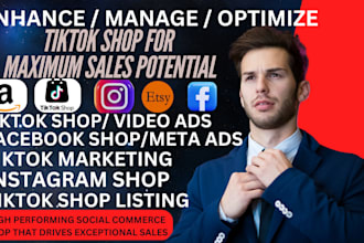 setup tiktok shop facebook shop instagram shop tiktok video ads and list product