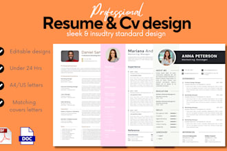 do professional cv design, resume design, cover letter