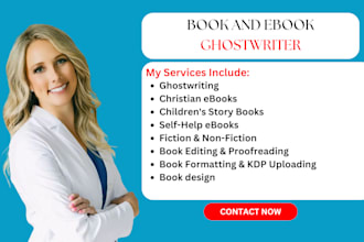 be your ebook ghostwriter fiction and nonfiction  book writer amazon kindle book