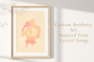 draw custom aesthetic art inspired from a song or lyrics