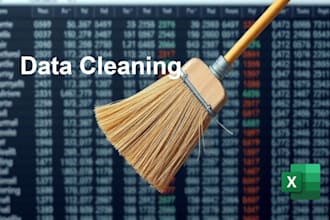 clean up, deduplicate, fix data errors, format data in excel or CSV