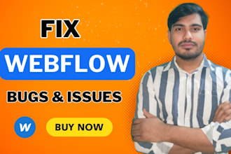 be webflow expert fix webflow bug, improve responsiveness, webflow cms issues