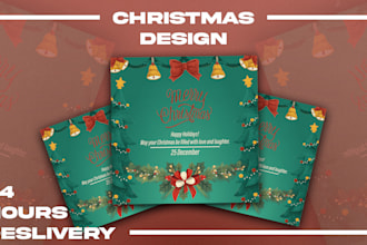 design christmas, greeting and invitation card