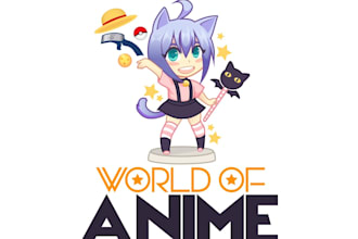 create adorable kawaii, chibi, or cute logo for your brand