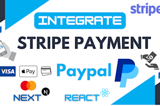 integrate stripe or paypal payment gateway in your website