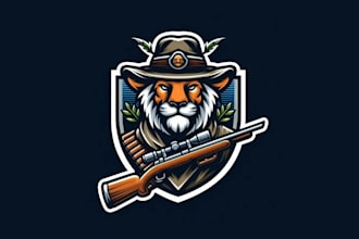 design high quality hunting logo with 24 hours