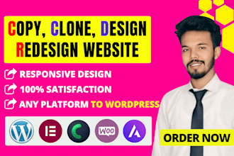 build copy clone wordpress website design on elementor pro crocoblock ecommerce
