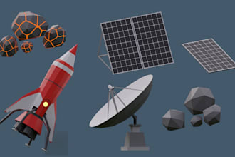 model 3d low poly game ready assets, objects, props