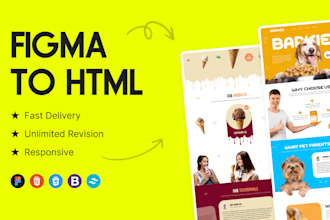 convert figma to html, psd to html, xd to html with tailwind css, bootstrap