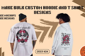 make modern bulk streetwear tshirt or hoodie design