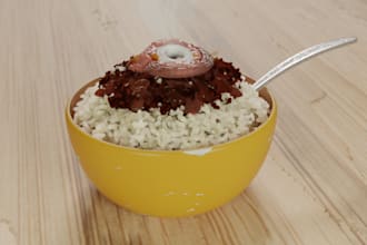 rice and beans with egg