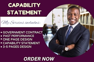 write, design a clear and effective capability statement for government contract