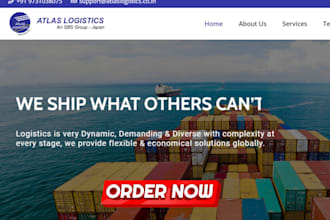 design a responsive logistics website trucking, transport wordpress website
