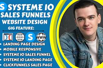 build systeme io sales funnel, landing page design, or clickfunnels website